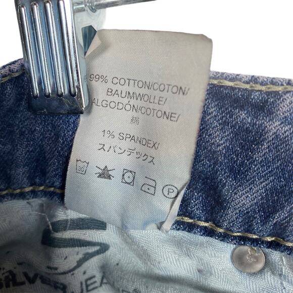 SILVER JEANS Tuesday CAPRI Sz 25 Actual Waist 28 Distressed Embroidered Pockets - Picture 6 of 11